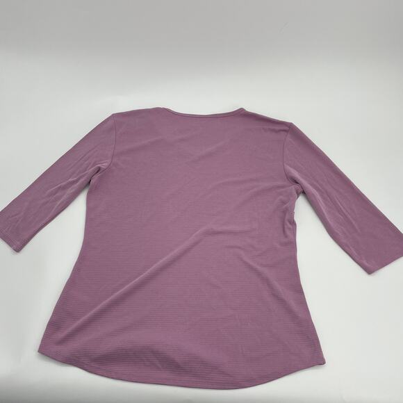 SEG'MENTS Shirt 1/2 Sleeve Modal Stretch Textured Knit Eco Soft Top Women's L - Picture 3 of 6